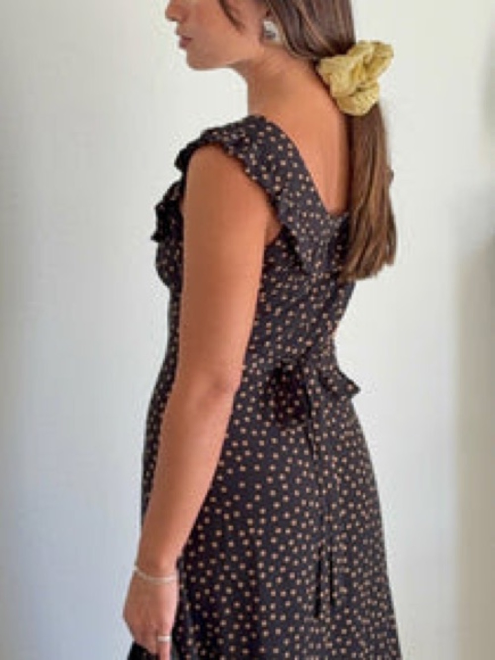 Lisa Says Gah Iris Dress Black Maxi Dress with Cream Polka Dots - Picture 1 of 4